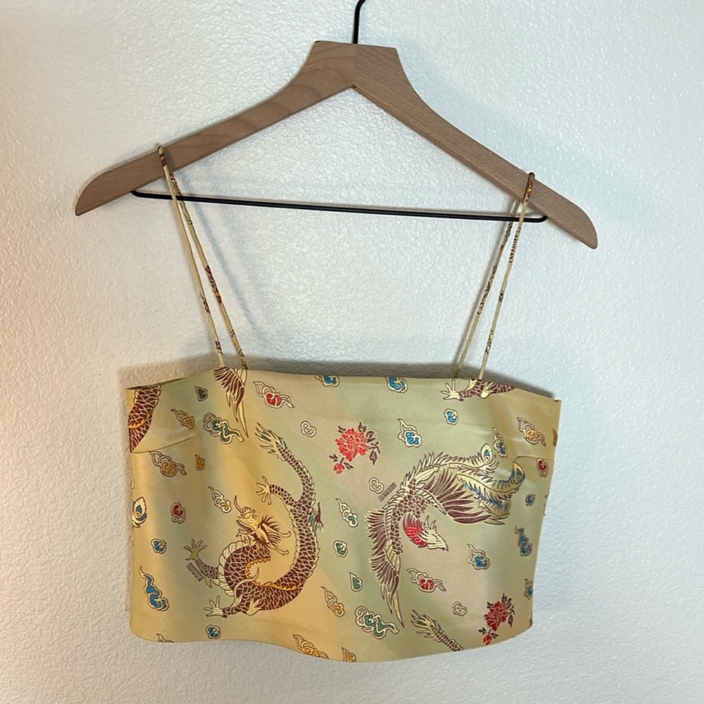 Rotate Super Chic Dragon Print Gold Tank US 2